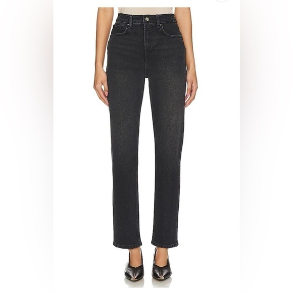 ANINE BING Bry Straight Leg in Raven Black Size 25 - Picture 4 of 9